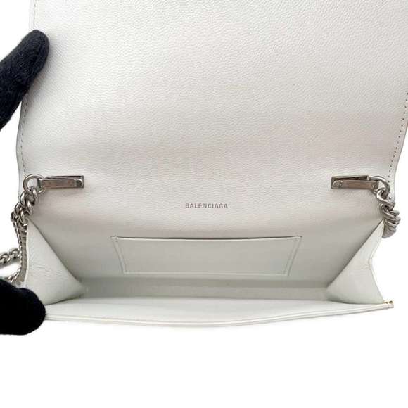 BALENCIAGA Chain Shoulder Bag Everyday Leather 593785 White - Picture 5 of 12